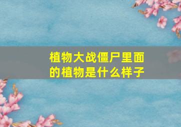 植物大战僵尸里面的植物是什么样子