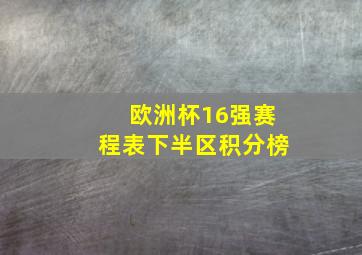 欧洲杯16强赛程表下半区积分榜