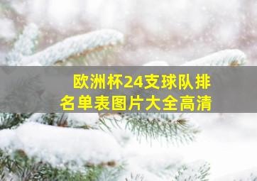 欧洲杯24支球队排名单表图片大全高清