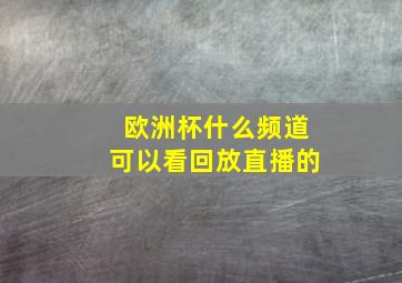 欧洲杯什么频道可以看回放直播的