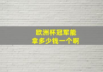 欧洲杯冠军能拿多少钱一个啊