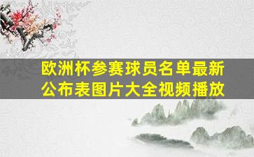 欧洲杯参赛球员名单最新公布表图片大全视频播放