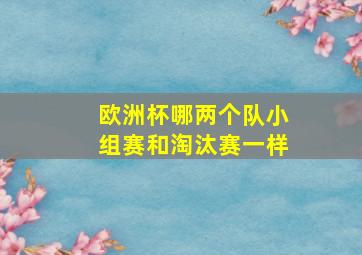 欧洲杯哪两个队小组赛和淘汰赛一样