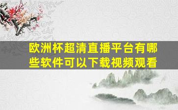 欧洲杯超清直播平台有哪些软件可以下载视频观看