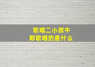 歌唱二小放牛郎歌唱的是什么