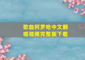 歌曲阿罗哈中文翻唱视频完整版下载