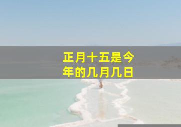 正月十五是今年的几月几日