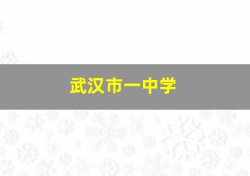 武汉市一中学