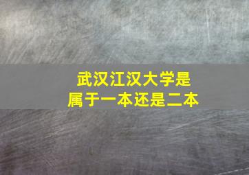 武汉江汉大学是属于一本还是二本