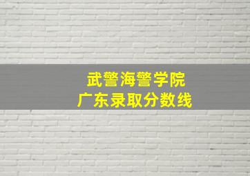 武警海警学院广东录取分数线