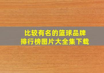 比较有名的篮球品牌排行榜图片大全集下载