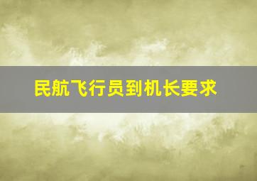 民航飞行员到机长要求