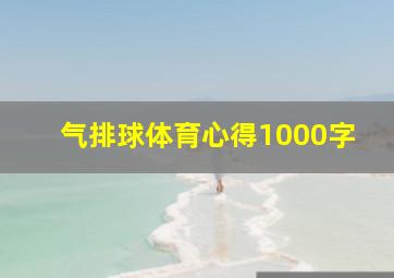 气排球体育心得1000字