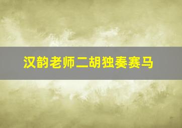 汉韵老师二胡独奏赛马