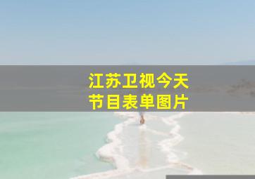 江苏卫视今天节目表单图片