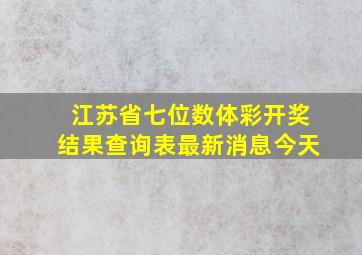 江苏省七位数体彩开奖结果查询表最新消息今天