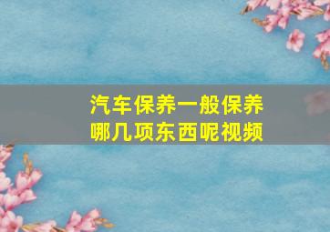 汽车保养一般保养哪几项东西呢视频