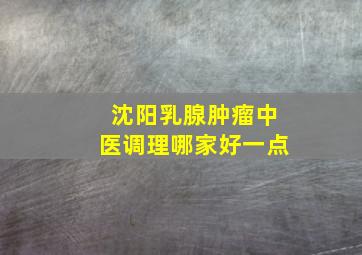 沈阳乳腺肿瘤中医调理哪家好一点