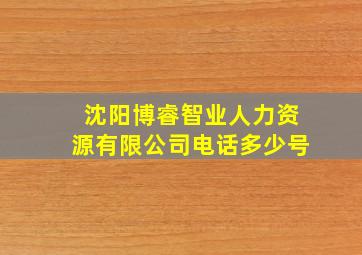 沈阳博睿智业人力资源有限公司电话多少号