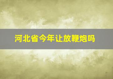 河北省今年让放鞭炮吗