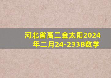 河北省高二金太阳2024年二月24-233B数学