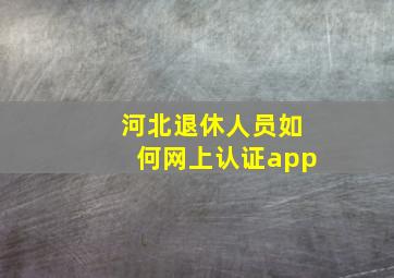 河北退休人员如何网上认证app