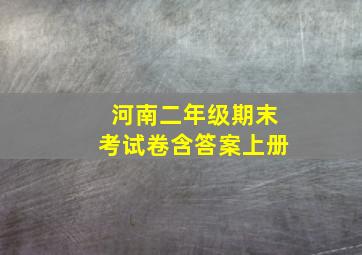 河南二年级期末考试卷含答案上册