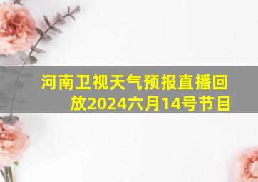 河南卫视天气预报直播回放2024六月14号节目