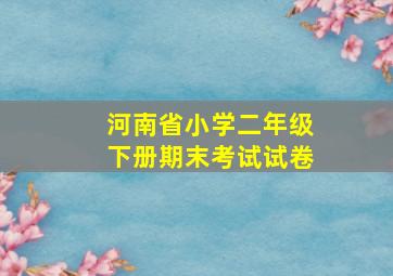 河南省小学二年级下册期末考试试卷