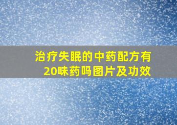 治疗失眠的中药配方有20味药吗图片及功效