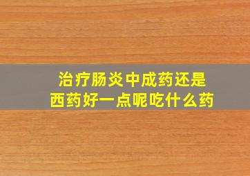 治疗肠炎中成药还是西药好一点呢吃什么药