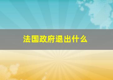 法国政府退出什么