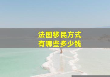 法国移民方式有哪些多少钱