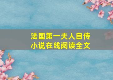 法国第一夫人自传小说在线阅读全文