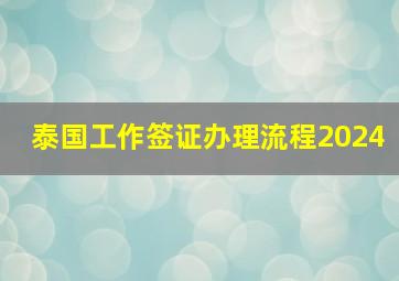 泰国工作签证办理流程2024