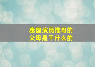 泰国演员推哥的父母是干什么的