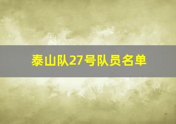 泰山队27号队员名单