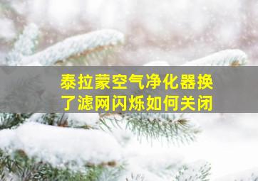 泰拉蒙空气净化器换了滤网闪烁如何关闭