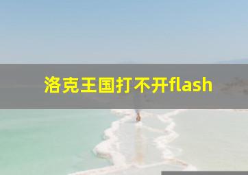 洛克王国打不开flash