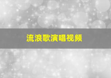 流浪歌演唱视频