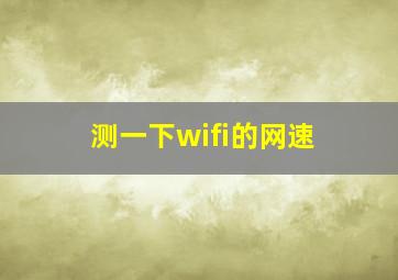 测一下wifi的网速