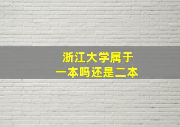 浙江大学属于一本吗还是二本