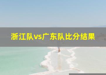 浙江队vs广东队比分结果