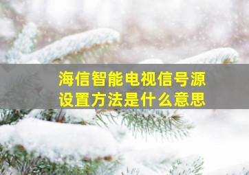 海信智能电视信号源设置方法是什么意思