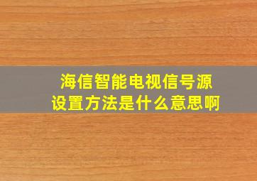 海信智能电视信号源设置方法是什么意思啊