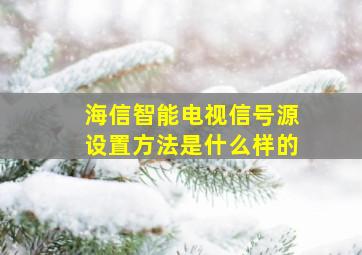 海信智能电视信号源设置方法是什么样的