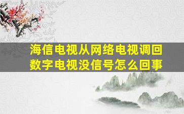 海信电视从网络电视调回数字电视没信号怎么回事