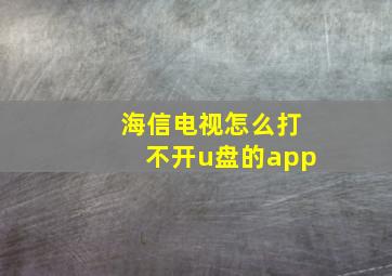 海信电视怎么打不开u盘的app