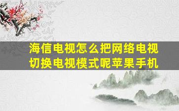 海信电视怎么把网络电视切换电视模式呢苹果手机