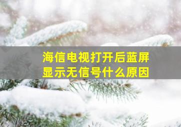 海信电视打开后蓝屏显示无信号什么原因